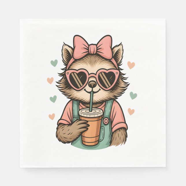 Sloth Girl Coffee Älskare Pappersservett (Framsidan)
