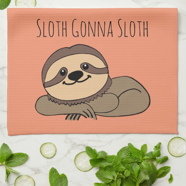 Sloth Gonna Sloth Kitchen Towel Kökshandduk (Vikta)