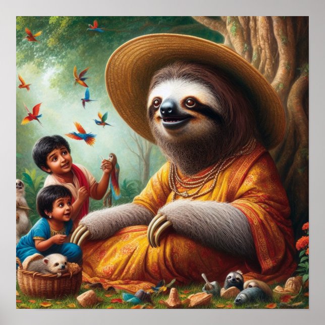 Sloth Grandma Poster (Framsidan)