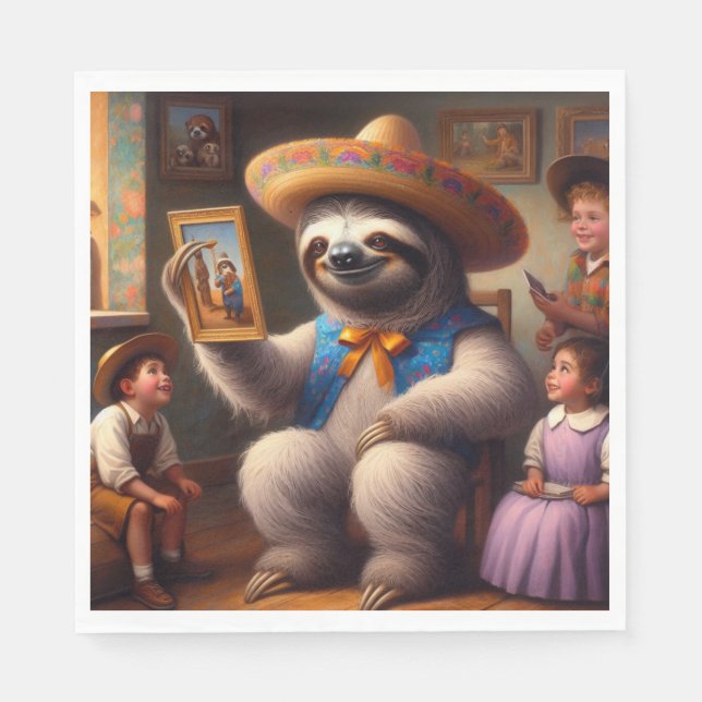 Sloth Grandpa Pappersservett (Framsidan)