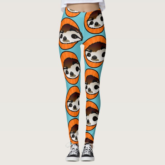 SLOTH GRAPHIC MÖNSTER LEGGINGS (Framsida)
