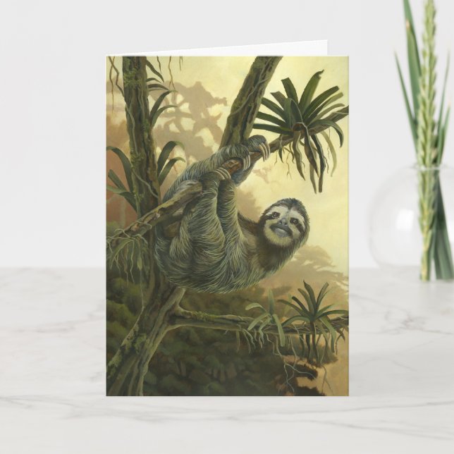 Sloth Greeting Card Kort (Framsida)
