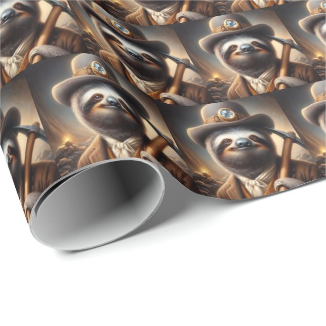 Sloth Guld Miner Presentpapper (Rullad Hörn)