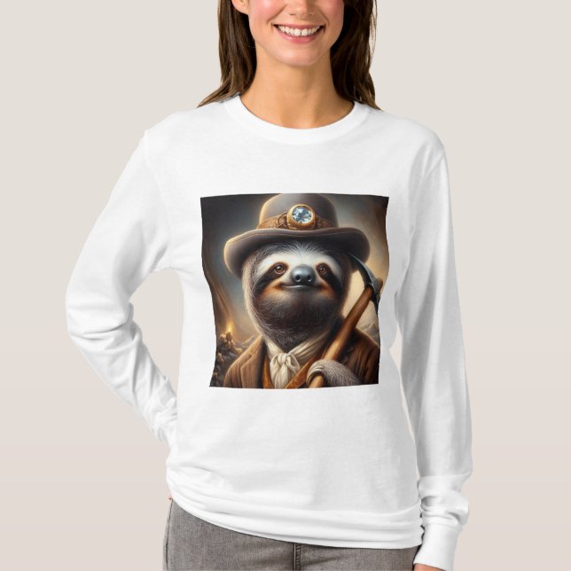 Sloth Guld Miner T Shirt (Framsida)