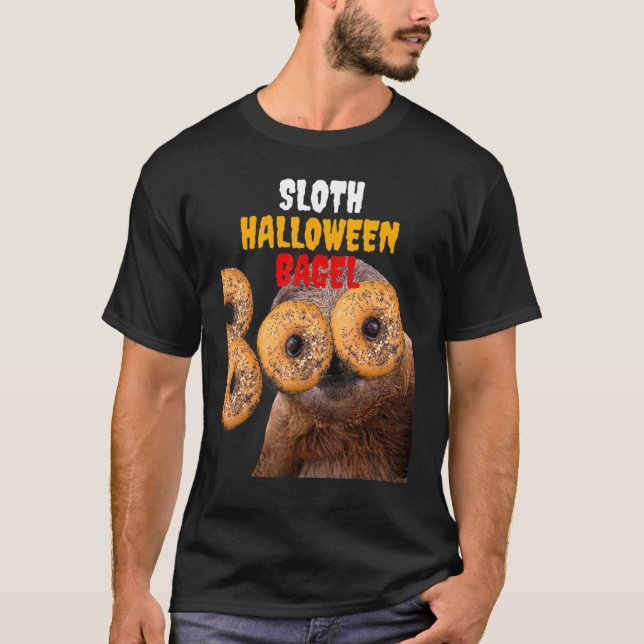Sloth Halloween Bagel U2013 Funny Food and Animal T Shirt (Framsida)