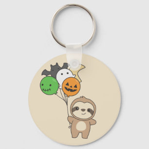 Sloth Halloween Balloons Kids Cute Animals Keychai Nyckelring