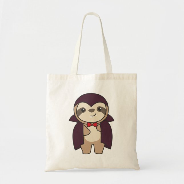 Sloth Halloween Cute Djävulen Vampire Costume Tote Tygkasse (Framsidan)