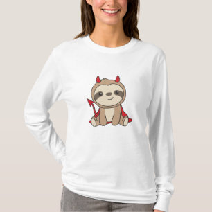 Sloth Halloween Cute Djävulen Witch Costume T Shirt
