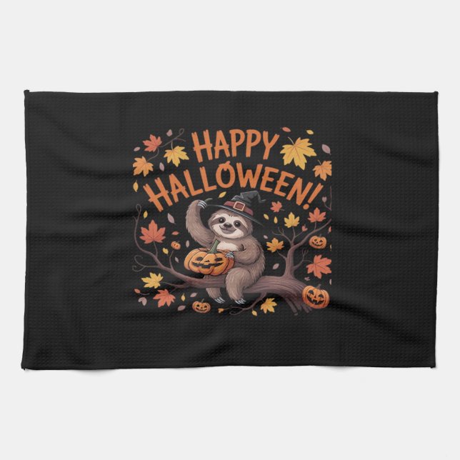 Sloth Halloween Day Oversized T-Shirt Kökshandduk (Horisontell)