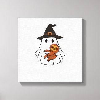 Sloth Halloween Ghost Witch Hat Animal Lovers Boys Canvastryck