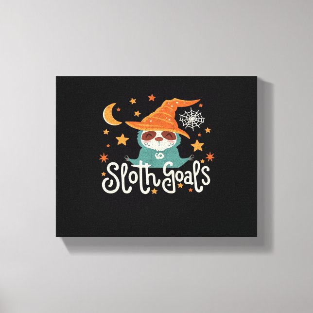 Sloth Halloween Goals Classic T-Shirt Canvastryck (Framsida)