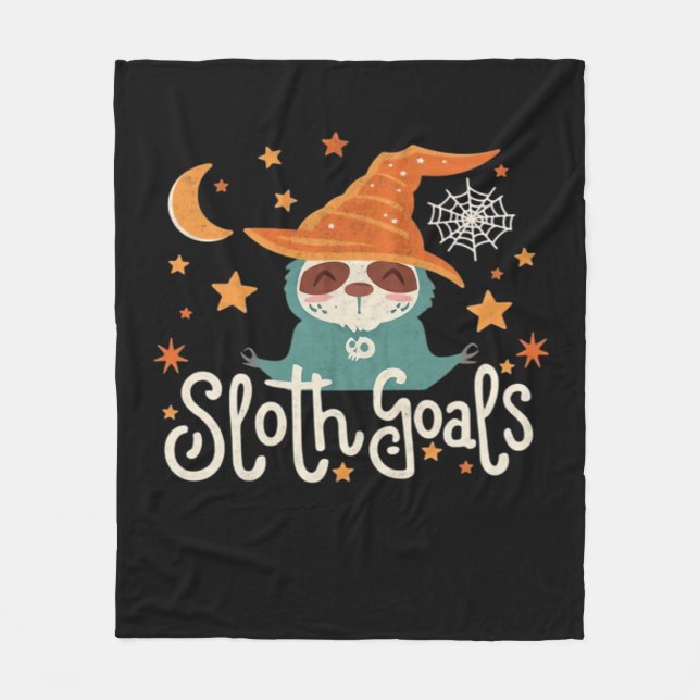 Sloth Halloween Goals Classic T-Shirt Fleecefilt (Framsidan)