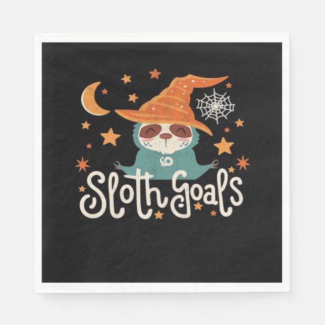 Sloth Halloween Goals Classic T-Shirt Pappersservett (Framsidan)
