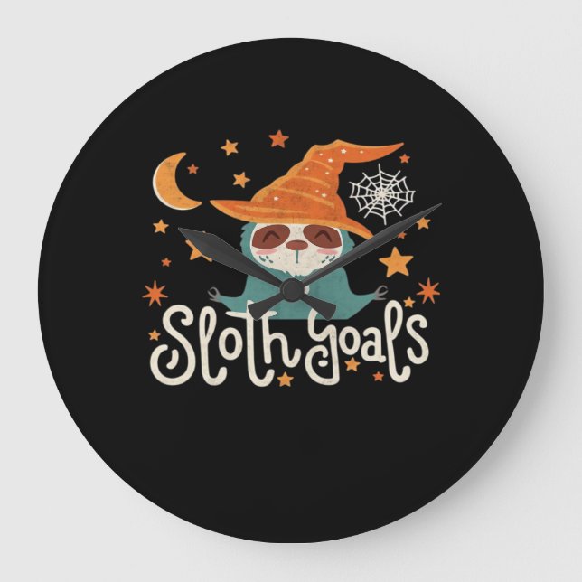 Sloth Halloween Goals Classic T-Shirt Stor Klocka (Framsida)