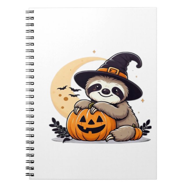Sloth Halloween Motif Cute Classic T-Shirt Anteckningsbok (Framsidan)