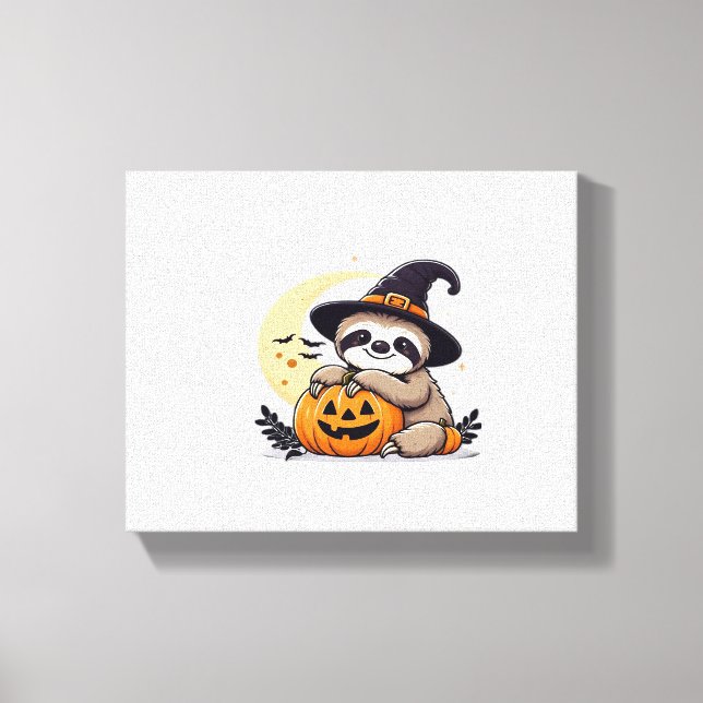 Sloth Halloween Motif Cute Classic T-Shirt Canvastryck (Framsida)
