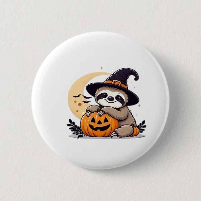 Sloth Halloween Motif Cute Classic T-Shirt Knapp (Framsida)