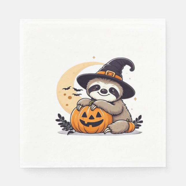 Sloth Halloween Motif Cute Classic T-Shirt Pappersservett (Framsidan)