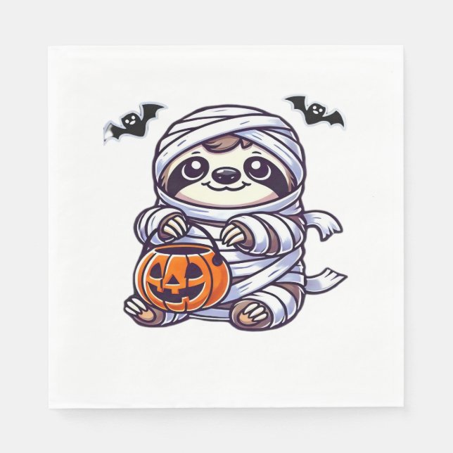 Sloth Halloween Mummy Kids Women Manar Sloth Class Pappersservett (Framsidan)