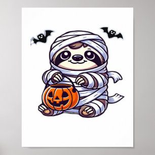 Sloth Halloween Mummy Kids Women Manar Sloth Class Poster