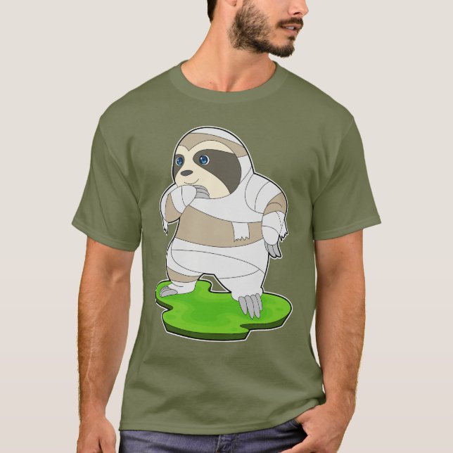 Sloth Halloween Mummy T Shirt (Framsida)