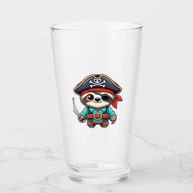 Sloth Halloween Pirat Kids Women Manar Sloth Class Glaskopp (Framsida)