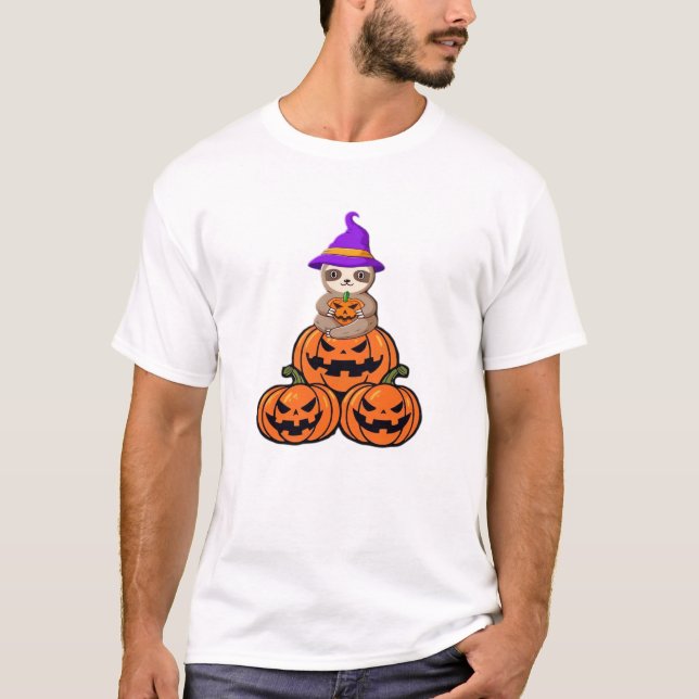 Sloth Halloween Premium T-Shirt (Framsida)