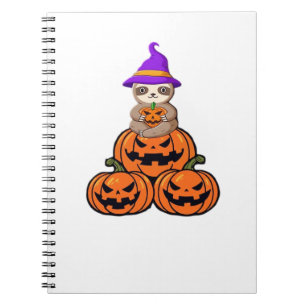 Sloth Halloween Premium T-Shirt Anteckningsbok