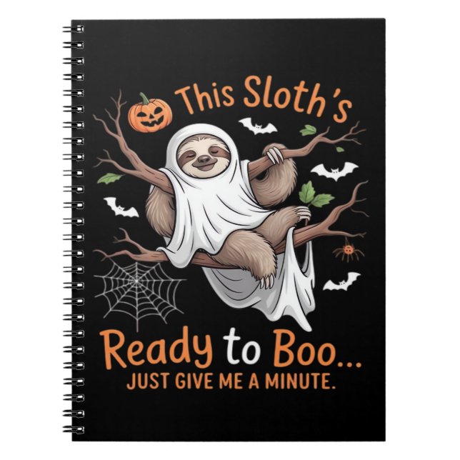 Sloth Halloween Sloths Cute Fladdermus Vampire Ess Anteckningsbok (Framsidan)