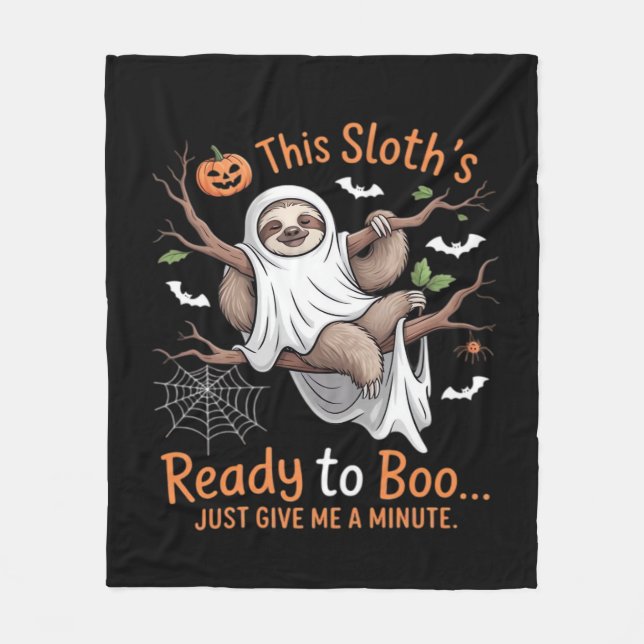 Sloth Halloween Sloths Cute Fladdermus Vampire Ess Fleecefilt (Framsidan)