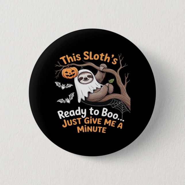 Sloth Halloween Sloths Cute Fladdermus Vampire Ess Knapp (Framsida)