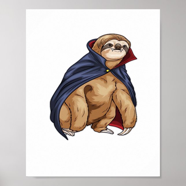 Sloth Halloween Vampire Classic T-Shirt Poster (Framsidan)