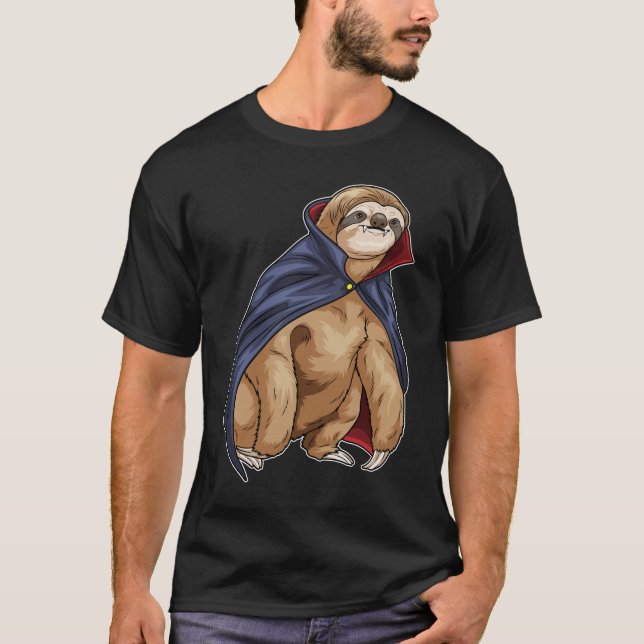 Sloth Halloween Vampire T Shirt (Framsida)