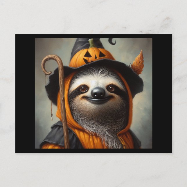 Sloth Halloween Vykort (Framsida)