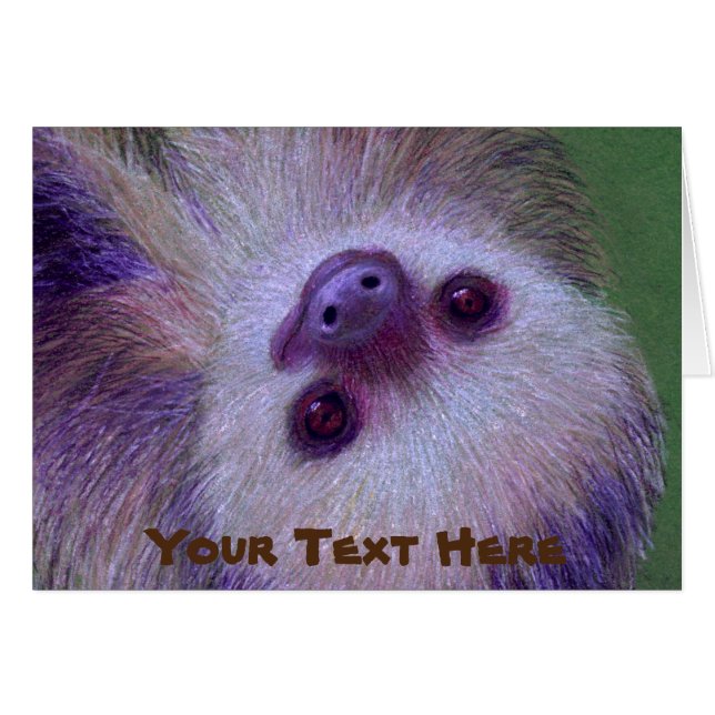 Sloth Hälsningskort (Framsidan Horizontal)