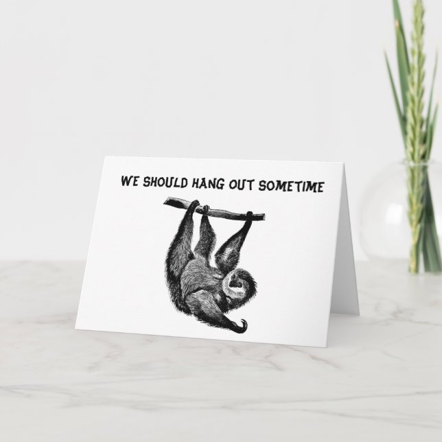 Sloth hängde i träd djungelns safari art kort (Framsida)