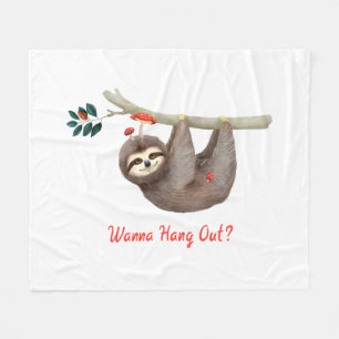 Sloth Hanging från Gren TEXT vill vänta? Fleecefilt