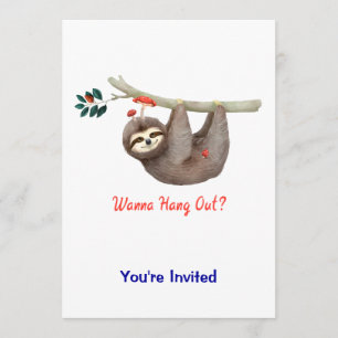 Sloth Hanging från Gren TEXT vill vänta? Inbjudningar
