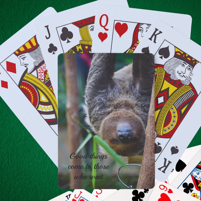 Sloth Hanging Out Edinburgh Zoo Card Casinokort (Fun animal hanging sloth playing card)