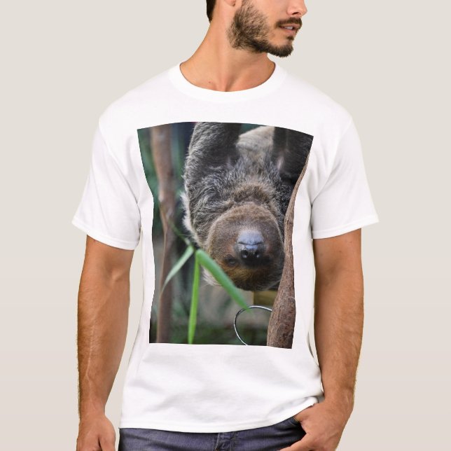 Sloth Hanging Out Edinburgh Zoo T Shirt (Framsida)