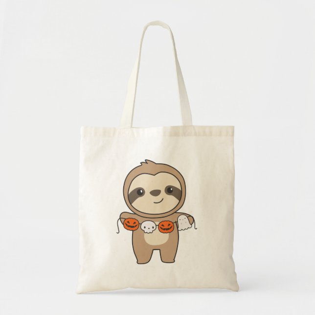 Sloth Happy halloween Pumpkin Fladdermus Costume T Tygkasse (Framsidan)