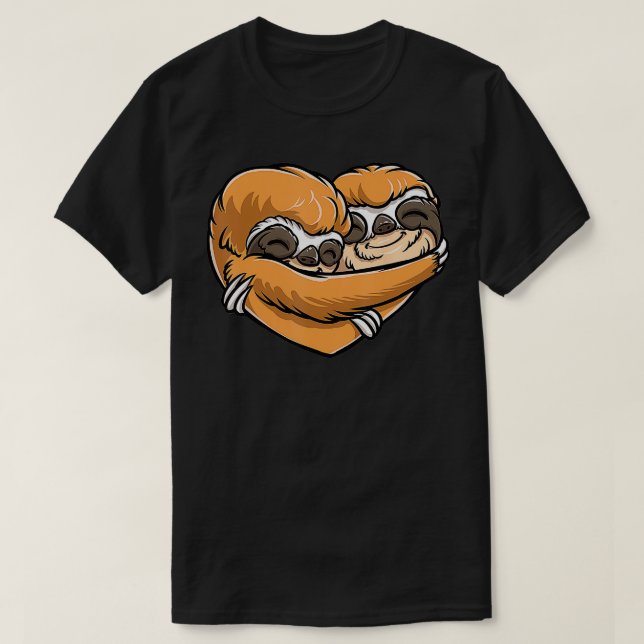 Sloth Heart Valentines day Gift for Girls Manar Wo T Shirt (Design framsida)