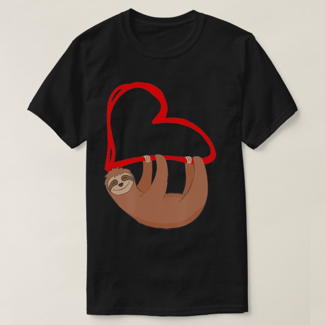 Sloth Heart Valentiness Girls Women Sloths T Shirt (Design framsida)
