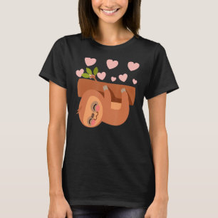 Sloth Hearts Mors dag Cute Animal Mamma Mamma Momm T Shirt