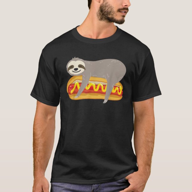 Sloth Hett Hund Buns Älskare BBQ Foodie Summer Man T Shirt (Framsida)