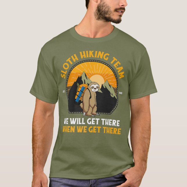 Sloth Hiking Shirt Sloth Hiking Team Premium T (Framsida)