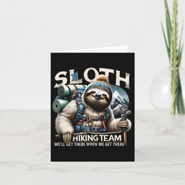 Sloth Hiking Team Nature Activities Älskare Sloth  Kort (Framsida)