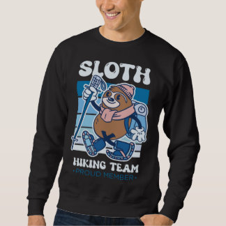 Sloth Hiking Team Proud Member Slow Animal Sloth Lång Ärmad Tröja