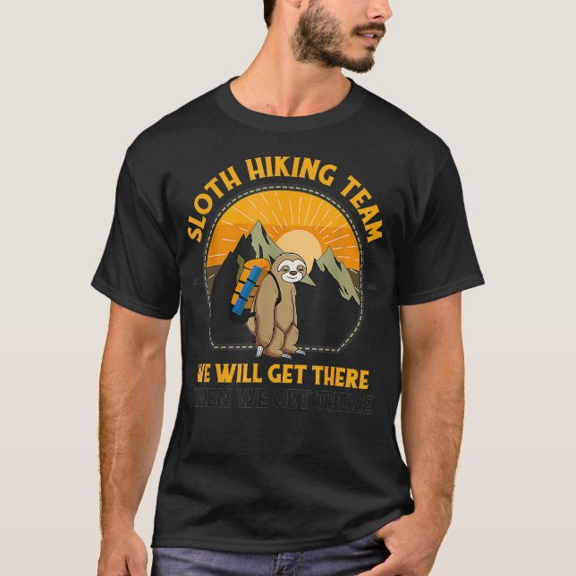 Sloth Hiking Tshirt Sloth Hiking Team T Shirt (Framsida)