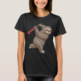Sloth Hockey Hockey fladdermus T Shirt